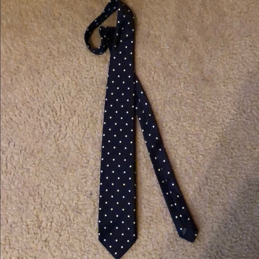 Navy Polka Dots Burberry Tie 3.5 inches wide